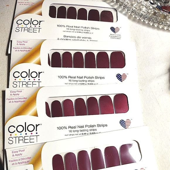Color Street | Makeup | 4 Color Street Nail Strip Sets Classic Reds ...